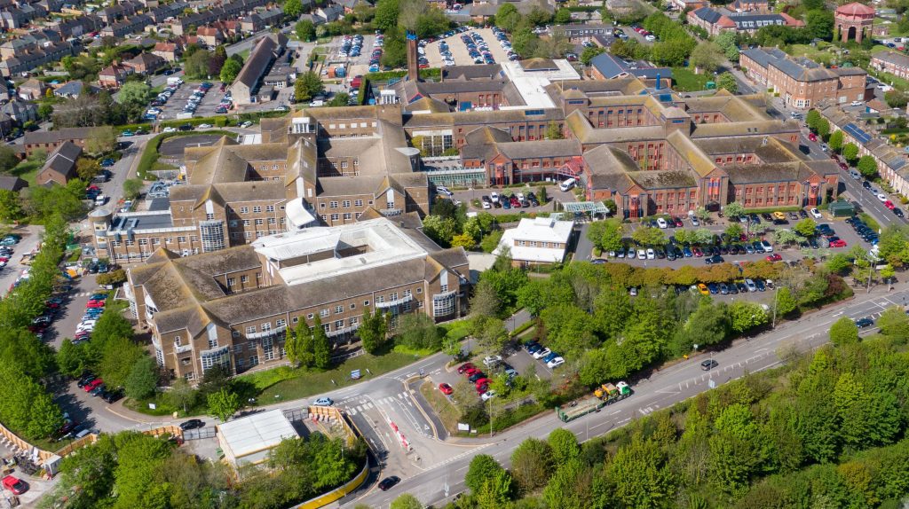 Dorset County Hospital birds eye view
