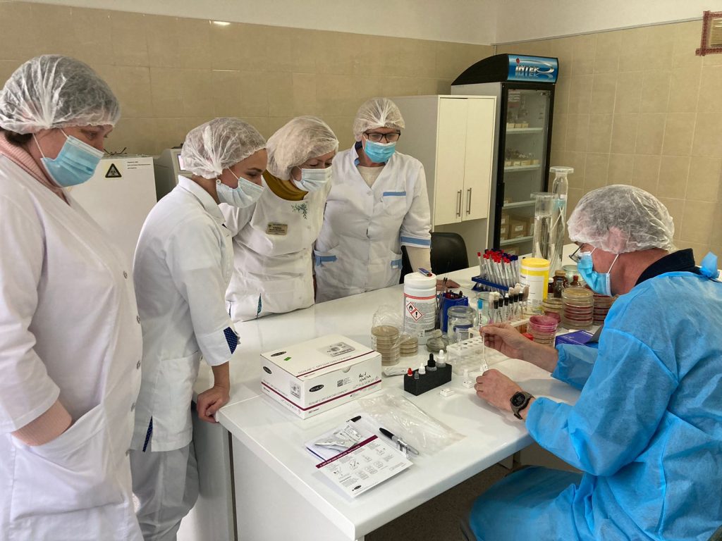 Microbiologist Andy in the lab