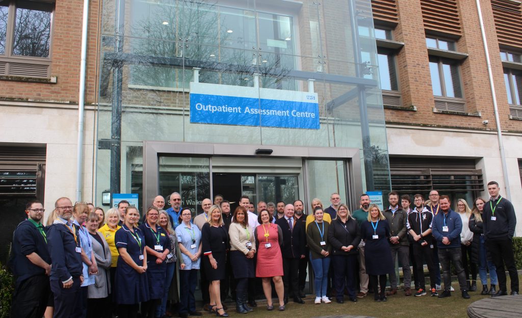 Staff outside South Walks House Outpatient Assessment Centre